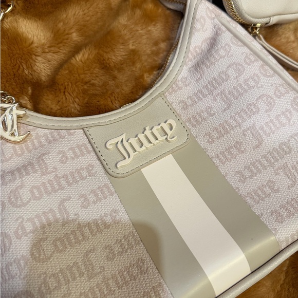 Juicy Couture Monogram Cream Shoulder Bag with Pouch and strap - Picture 3 of 7